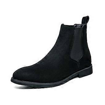 British Trend Mężczyźni Botki Zamszowa Skóra Botas Masculinas Wiosna Jesień Męskie Buty Wysoka Cholewka Mężczyźni Chelsea Buty Plus Size 38-48