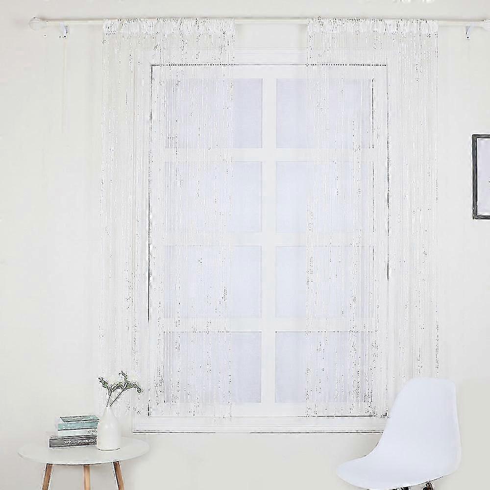 Window Hanging Beaded String Curtain Panel Fly Screen Room Divider Deco