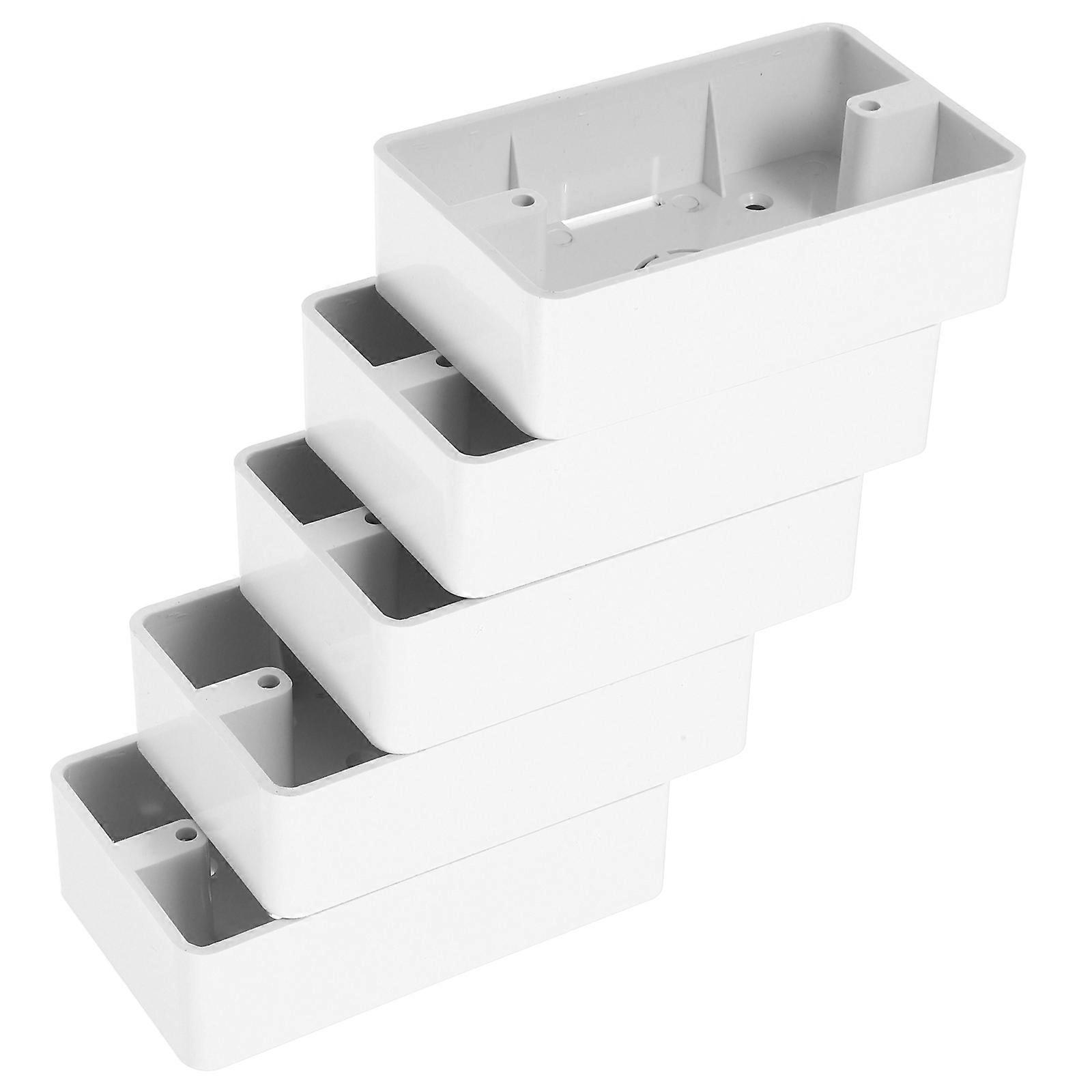 5 Pcs Wall Socket External Installation Flame Retardant Junction Box Home Decor