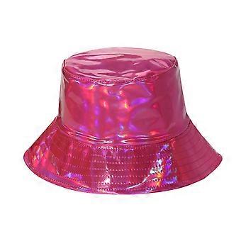 Waterproof Bucket Hat - Cool Metallic Faux Leather for Festival & Street Wear