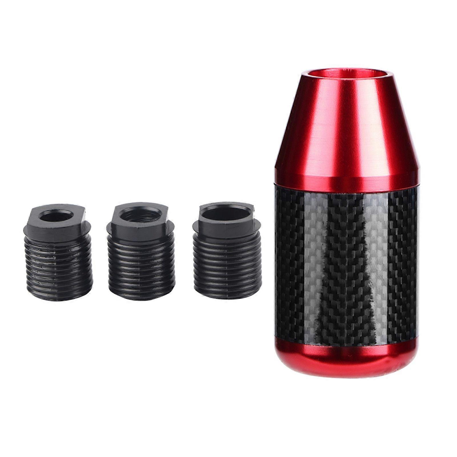 Universal Carbon Fiber Automatic Wave Stick Head Shift Knob Modification Accessory(Red)