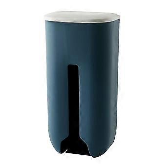 Grocery Bag Dispenser Simple Modern Large Capacity Sturdy Easy Installation Plastic Bag Organizer for Kitchen Bedroom Dark Blue