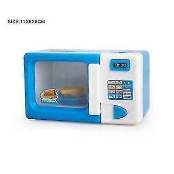 Brinquedo de casinha de brincar com micro-ondas e iluminação elétrica para crianças. Simulação de casa de brinquedo para brincar de faz de conta com eletrodomésticos.