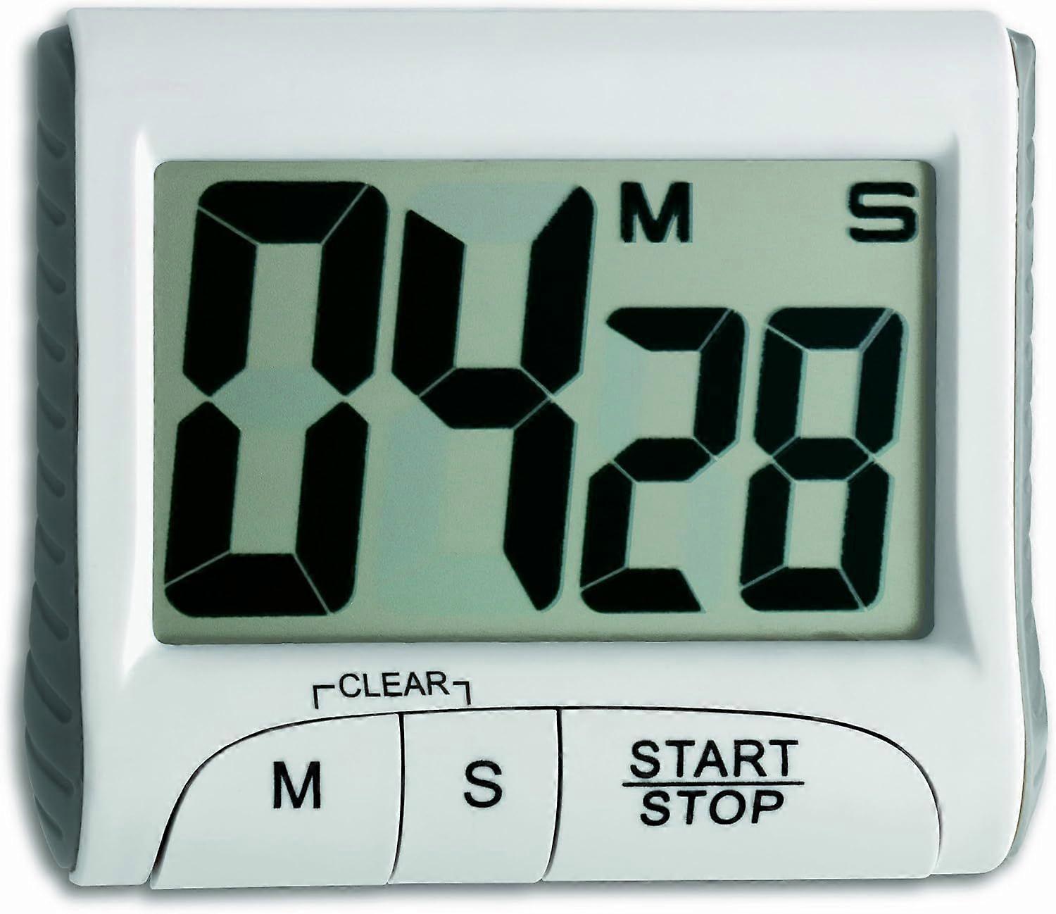 1pc White Digital Timer & Stopwatch, Countdown up to 99 Minutes/59 Seconds, Memory Function, Large Digits, Magnet/Stand
