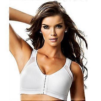 Women Post Surgery Front Fastening Sports Bra With Wide Back Support-white
