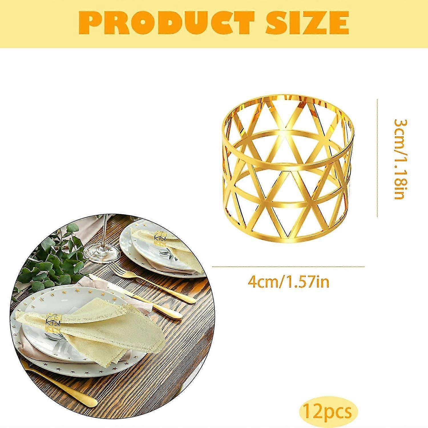 Napkin Rings Set - 12 Pack For Table Decoration