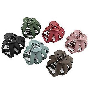 Set Of 6 Medium Hair Claw Clips No-slip Grip Octopus Jaw Clips Matte Thick Hair Clips, Women Girl Daily Hairstyle Accessories
