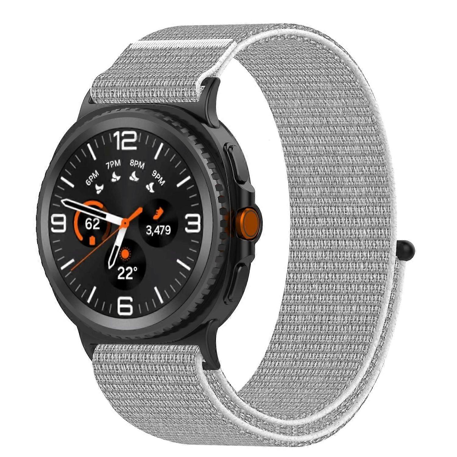 For Samsung Galaxy Watch 8 / 8 Classic / Ultra 2 Nylon Elastic Velcro Replacement Strap Grey