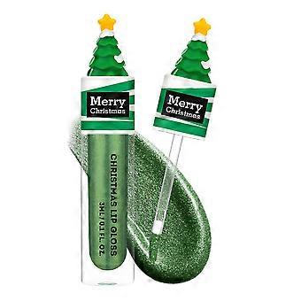 Christmas Lip Gloss with Festive Tree Design, Holiday Liquid Lipstick Gift for Women