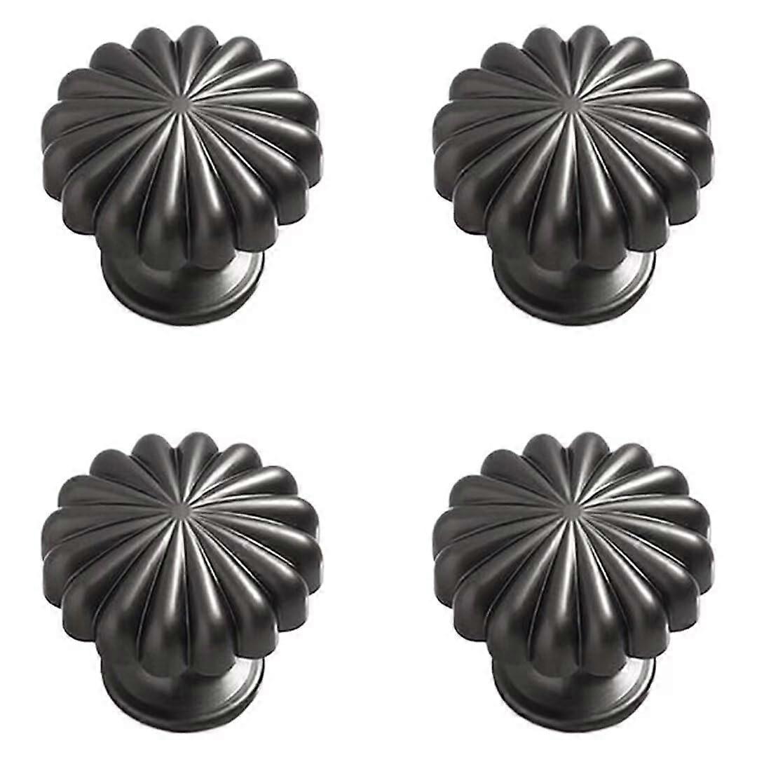 4 Pcs Brushed Copper Cabinet Knobs 30mm Dark Gray Drawer Knobs for Modern Kitchen Cupboard Doors