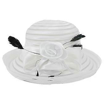 Wedding Dress Hat for Decoration 1Pcs White Dress Gauze Wide Brim Bowler Hat