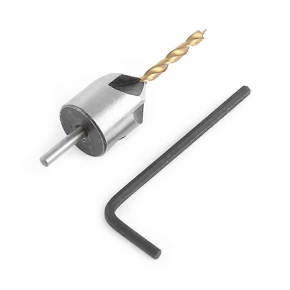 Countersink Drill Bit Carpentry Woodworking Boring Tool Round Shank With Hex Key