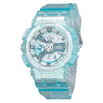 Casio G-Shock analoginen digitaalinen läpikuultava vaaleansininen monivärinen kellotaulu kvartsi GMA-S110VW-2A 200M naisten kello