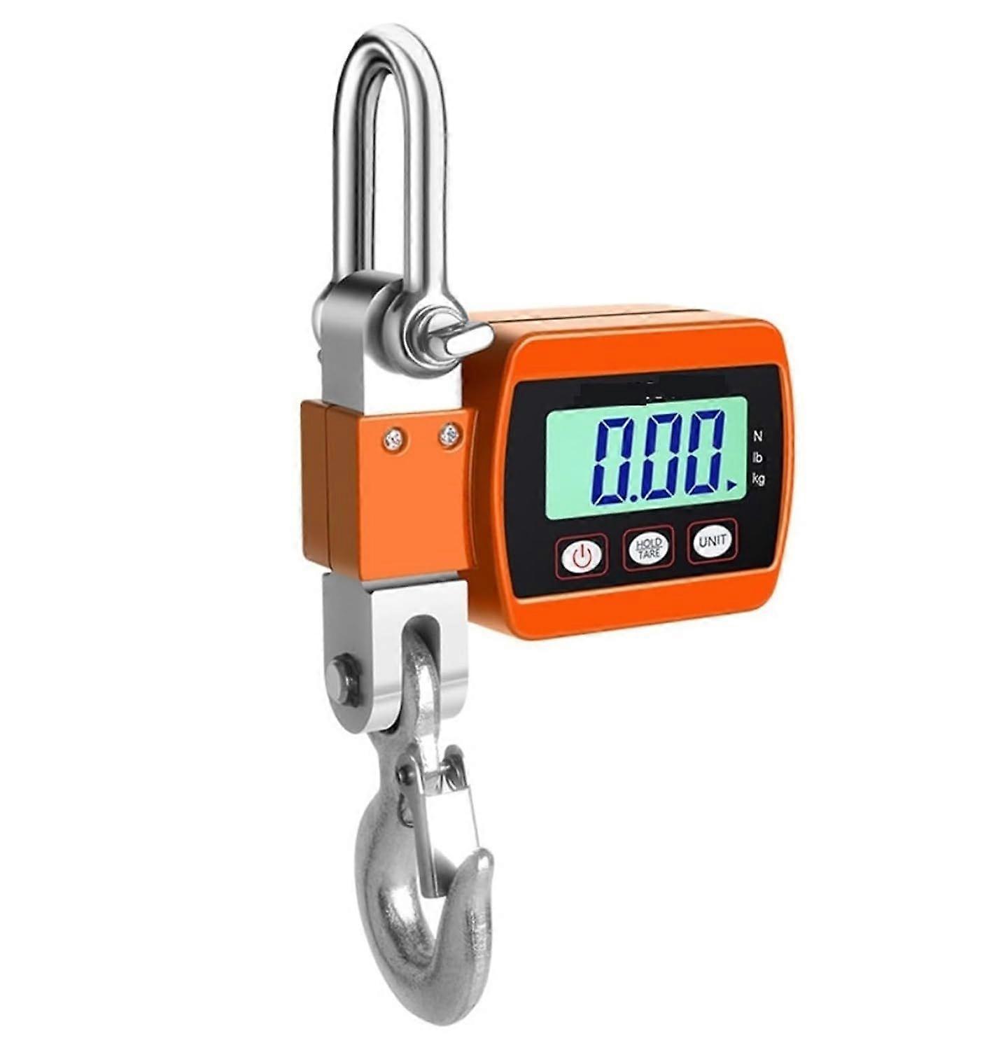 500kg Crane Scale Digital Electronic Scale Electronic Hook Scale Suitcase(Orange)