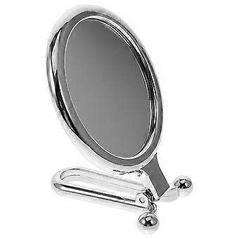 Portable Folding Round Mirror Makeup Mirror for Women Use 1Pcs Silver