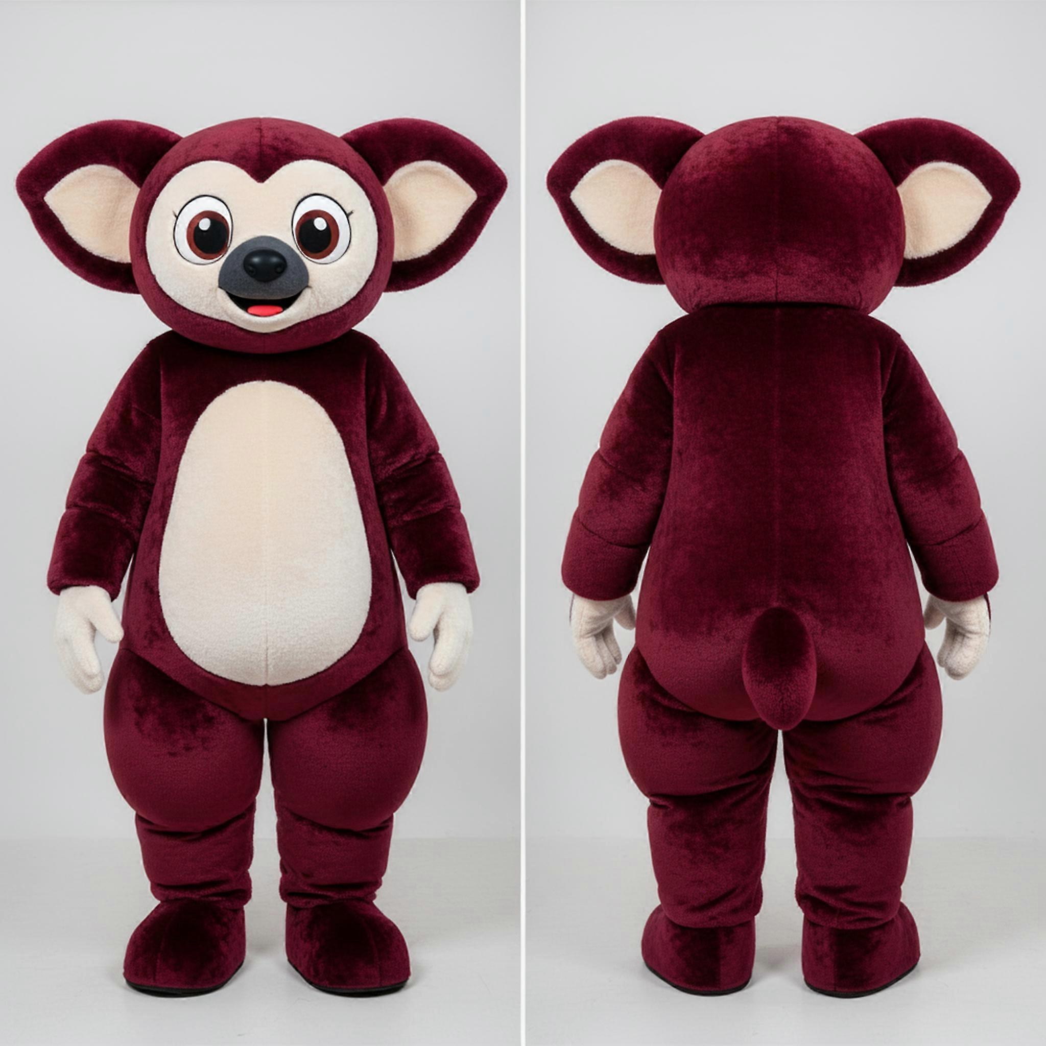 MASTICOT Maroon Cartoon Ayeaye Mascot