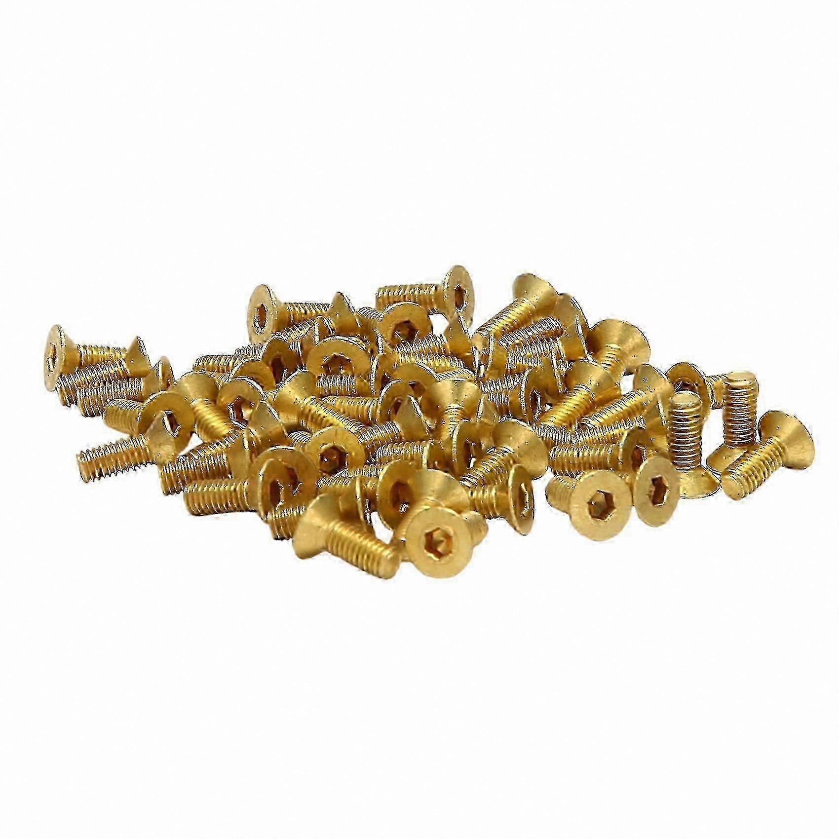 M3 Copper Socket Head Cap Screws, 50 Pack Flat Head Fasteners (8mm Length)