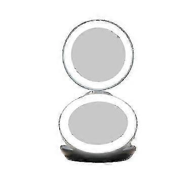 Portable LED Magnifier Mirror 1x 10x Zoom Double-Sided Folding Makeup Mirror with Ring Light Rechargeable 800mAh