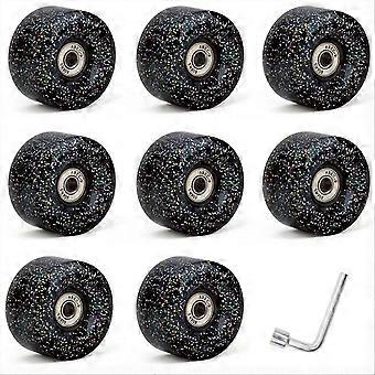 8 Pack 85A Quad Roller Skate Wheels 62 x 33mm with Bearings Black GIX