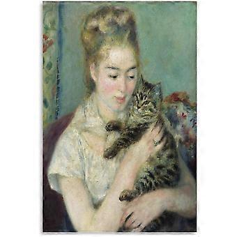 Woman with A Cat Jigsaw Puzzle  Family Aesthetic Wall Hanging Art Jigsaw Puzzle HAA313