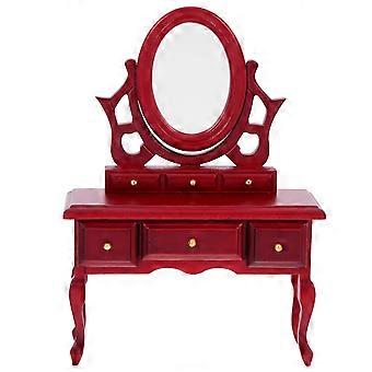 Mini House Dressing Table Model for Decorating 2Pcs Red Mini House Drawer