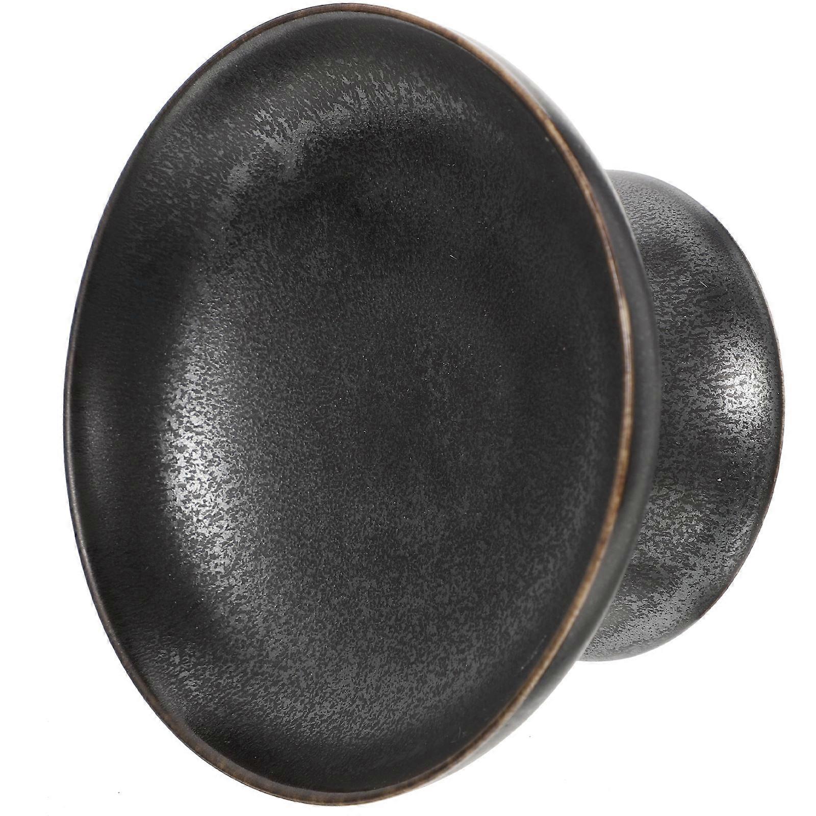 Black Ceramic Middle Eastern Snack Plate for Appetizer Serving Plate