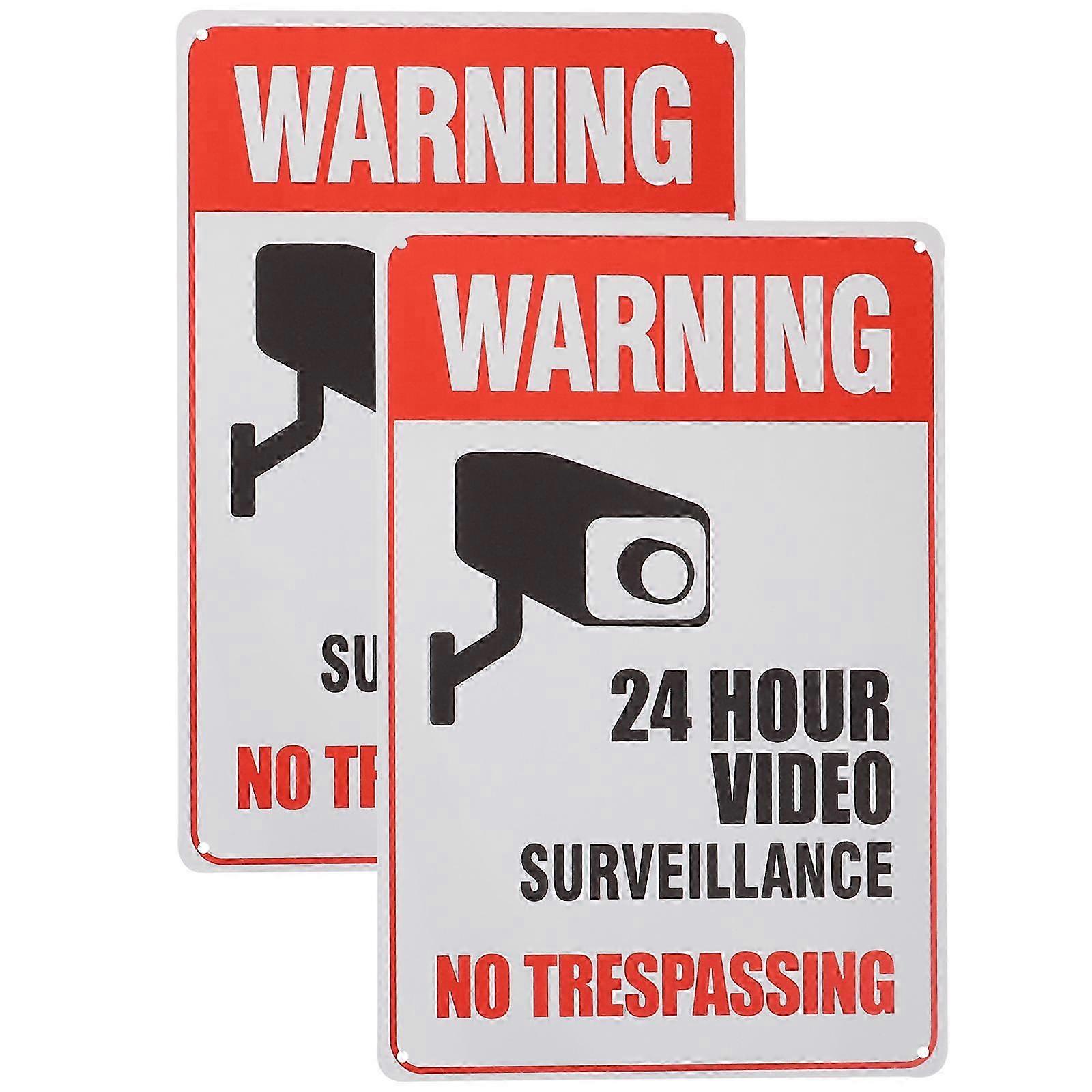 Multicolour Iron Security Warning Sign