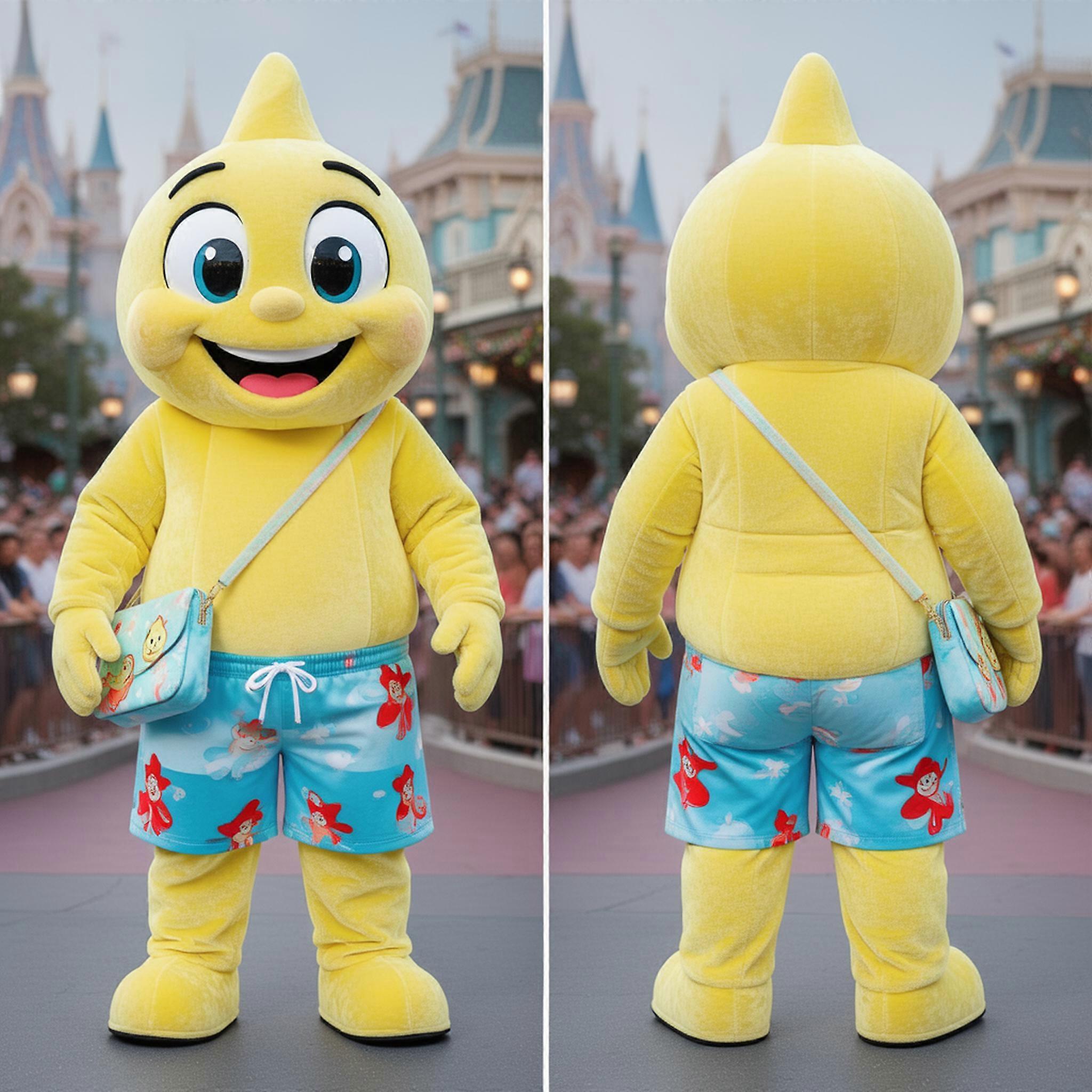 MASTICOT Lemon Yellow Cartoon Aglet Mascot