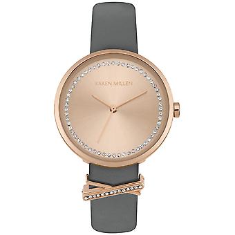 Karen Millen Embellished Edge Women's Watch Analog Quartz with Cowhide Bracelet KM174E