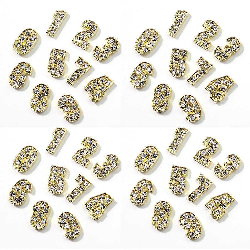 Exquisite 3D Rhinestone Number Charms