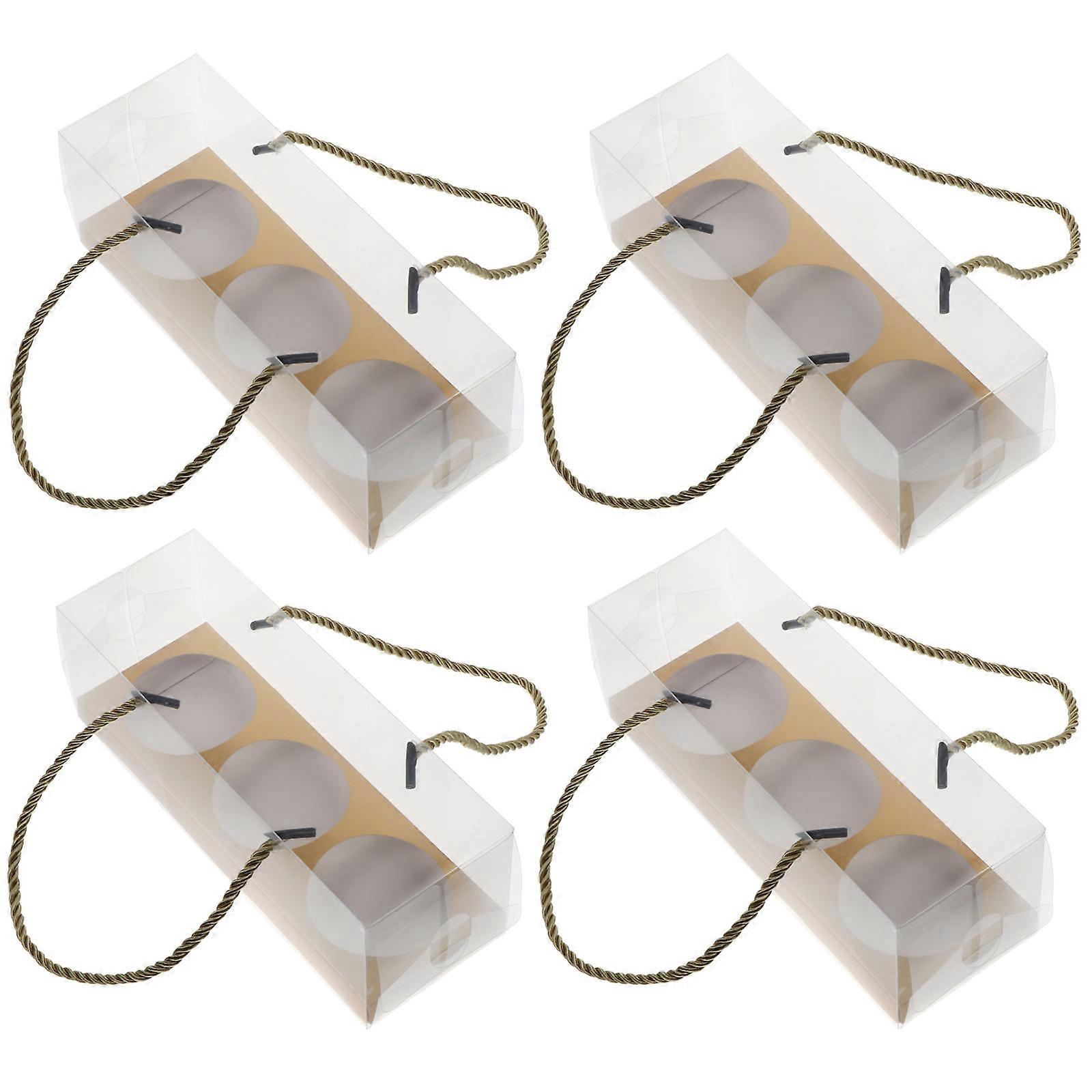 Egg-Yolk Puff Boxes for Storage 10Pcs Packaging Case Set