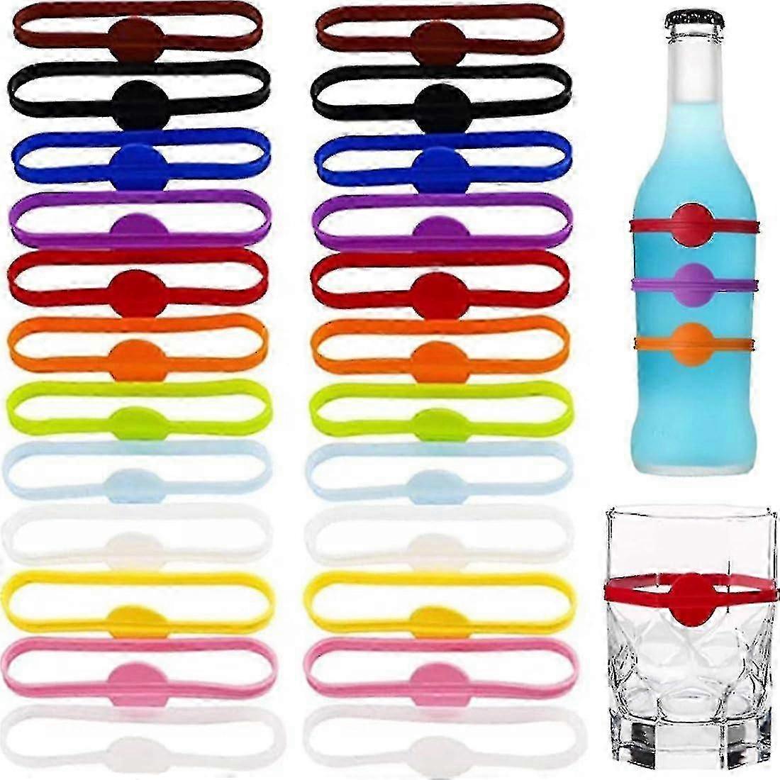 Elastic Silicone Drinkware Markers 24 Pcs