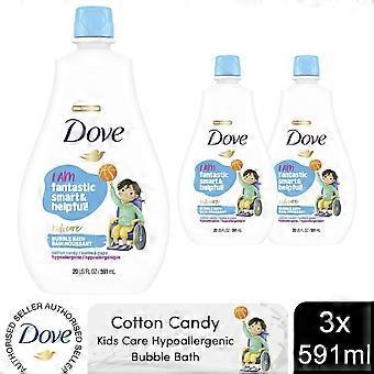 Dove Kids Care Bubble Bath Cotton Candy Hypoallergenic Skin Care 591ml 3 Pack