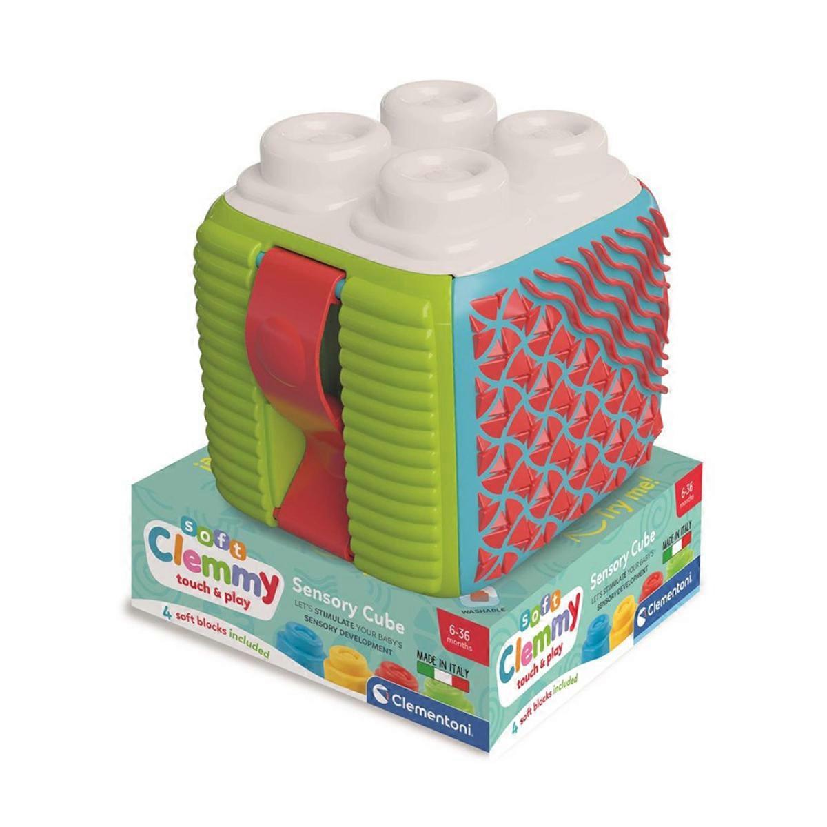 Clementoni Soft Clemmy Sensory Activity Cube Squeezable Washable Soft Toy