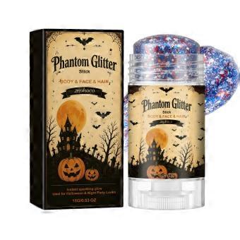 2pcs Glow Sticks for Halloween Party, Starry Glitter, Easy to Use