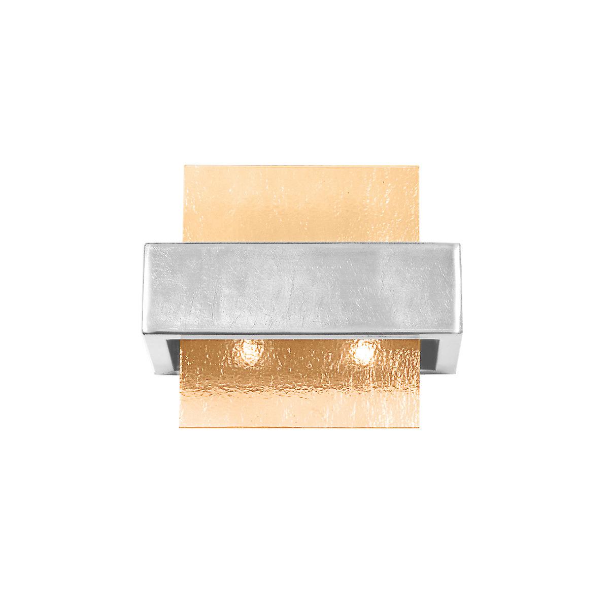 Rettangolo Wall Lamp 2 Light Silver Leaf