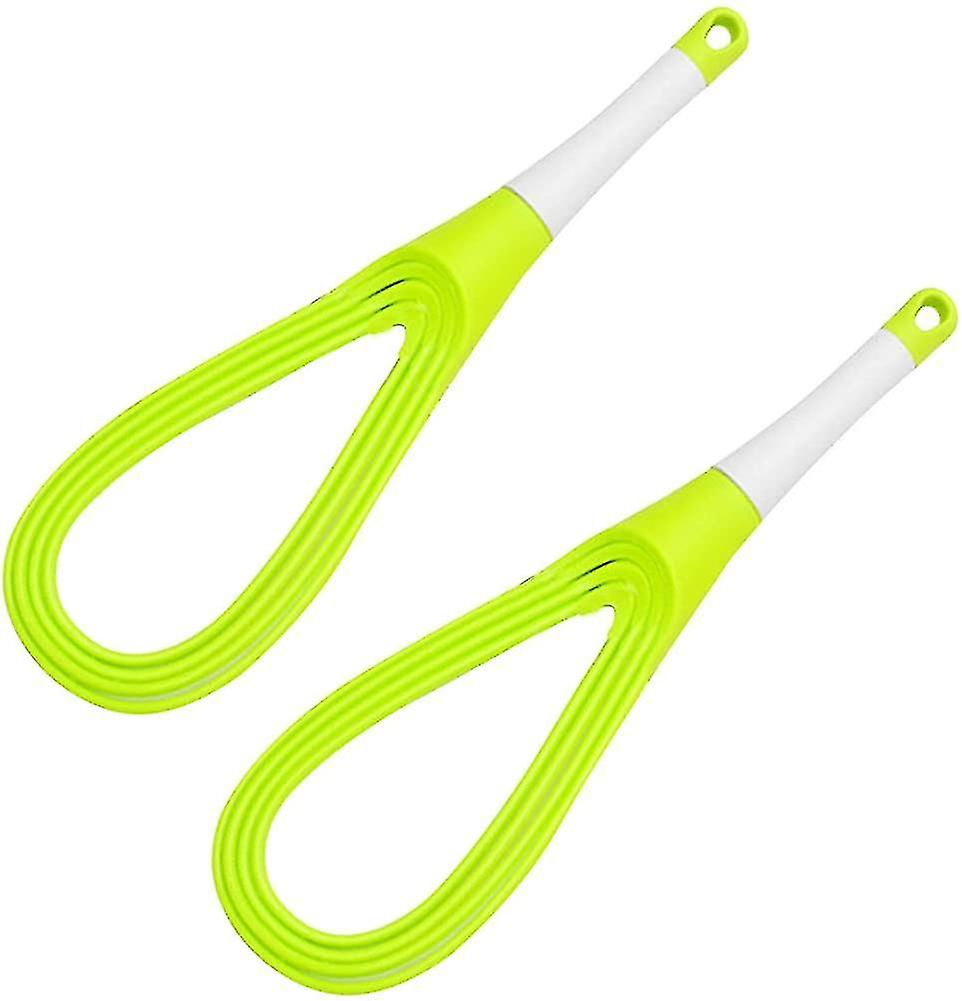 2 Pcs Flat Whisk Egg Beater Whisk 2-in-1collapsible Rotating