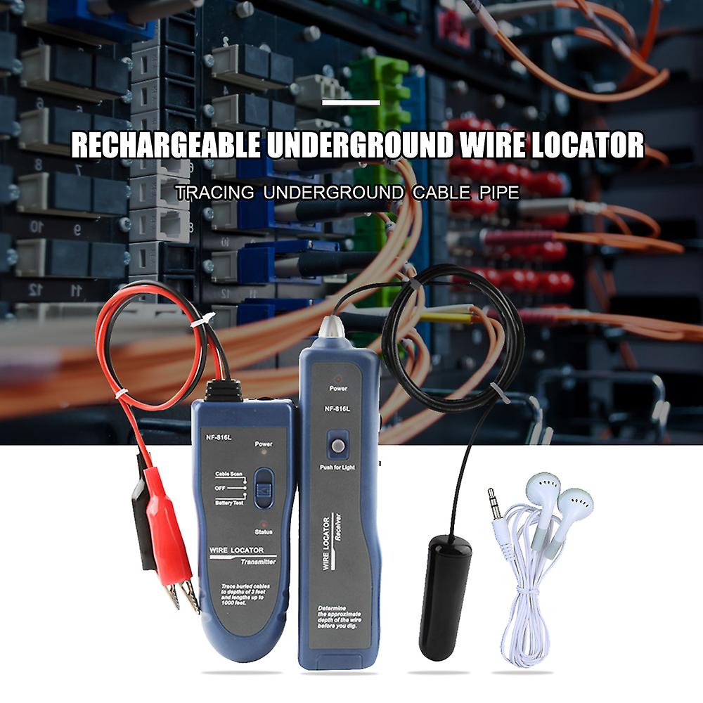 Wire Locator Cable Tracker Nf-816l Underground Cable Detection Instrument Concealed Wiring Line Finder Rechargeable Wire Finder