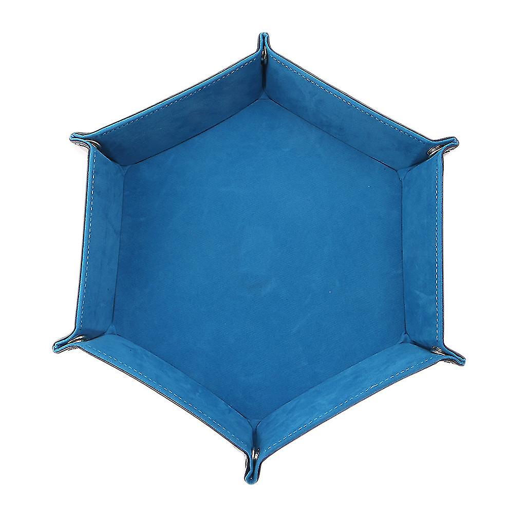 Dice Tray Dice Game Foldable Hexagon Holder Pu Leather Holder
