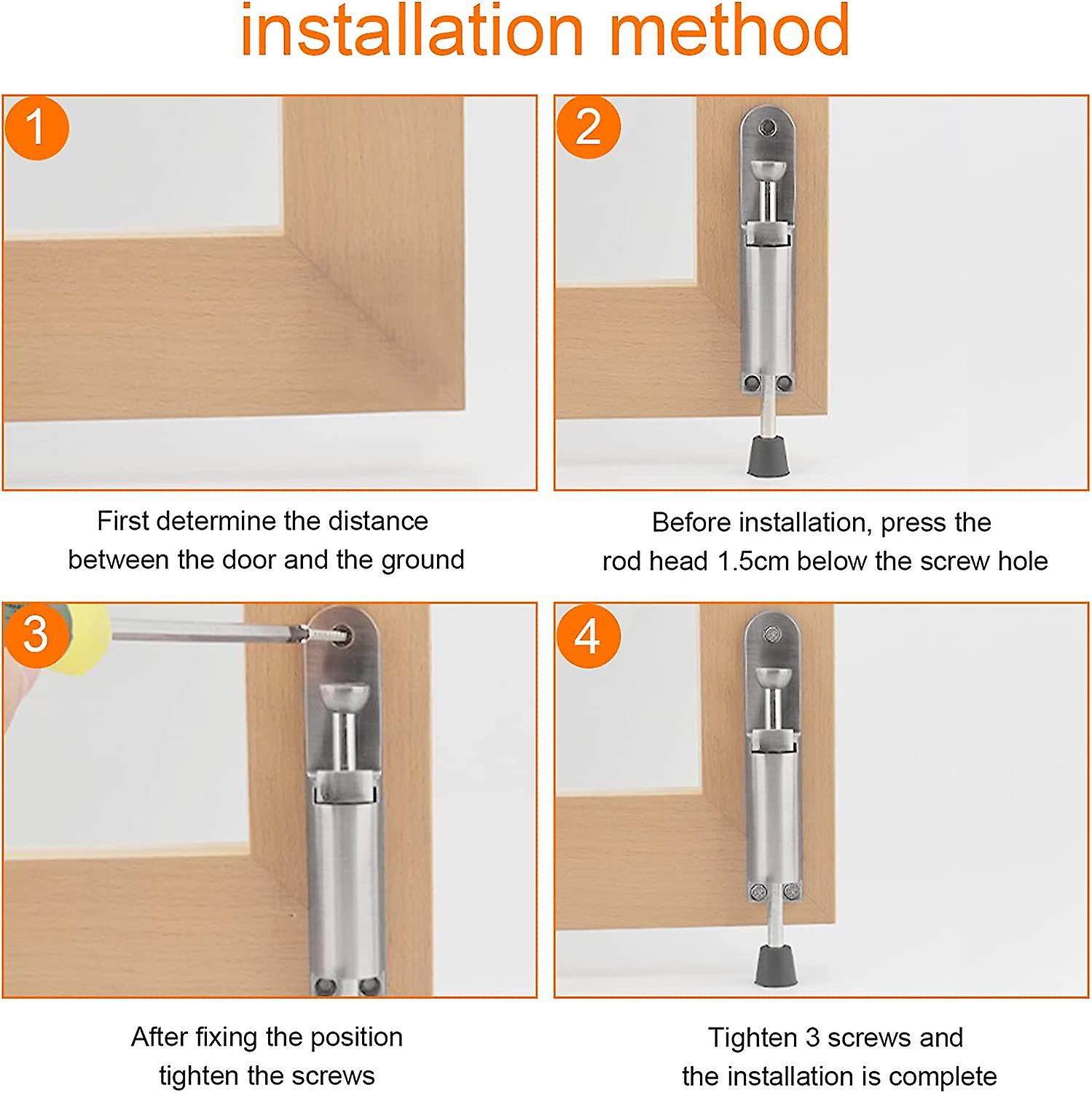 Spring Door Stopper with Foot Operated Floor Door Stopper Stainless ...