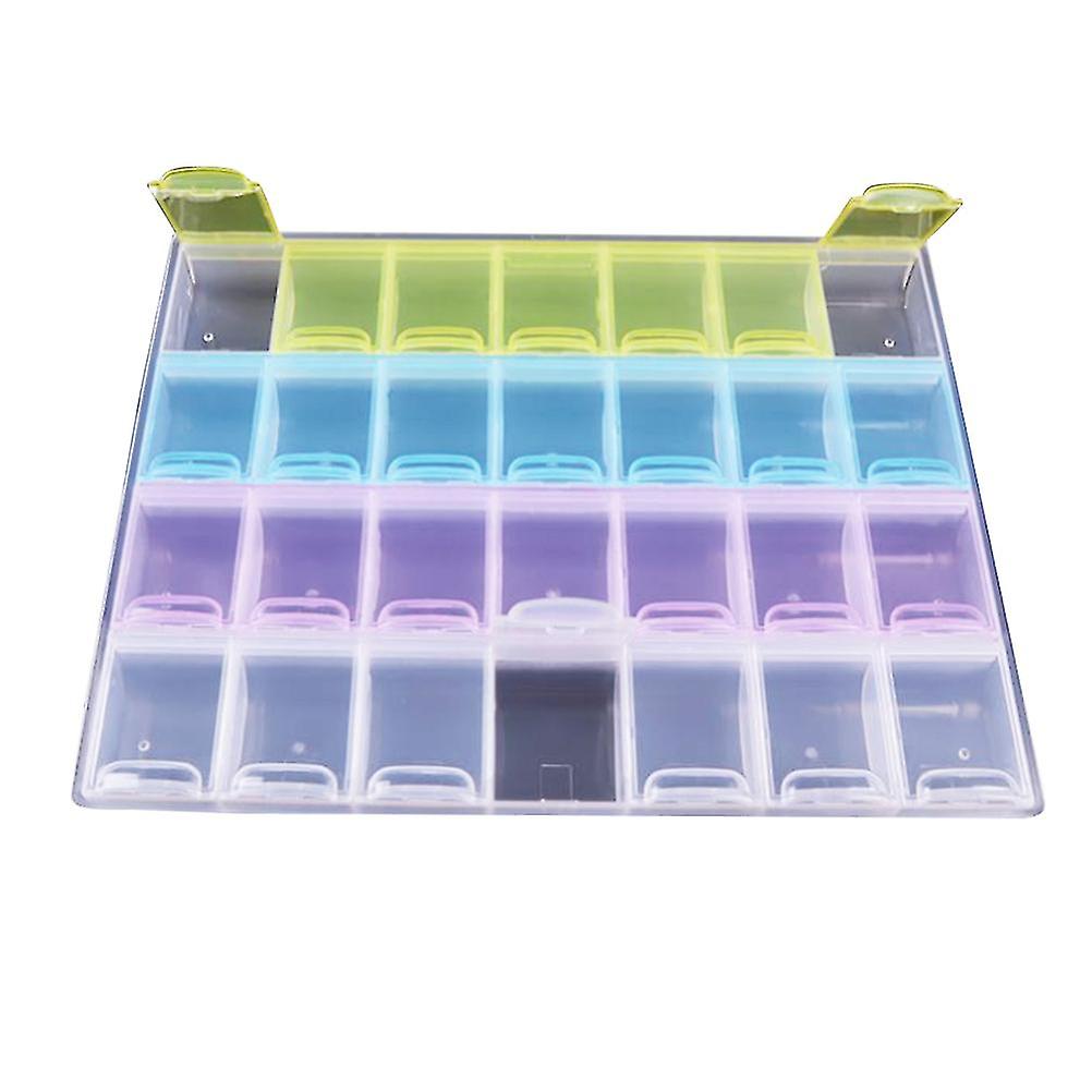 1pc Storage Box Durable Practical Diamond Plastic Storage Container Storage Box For Pill Beads Rhinestone