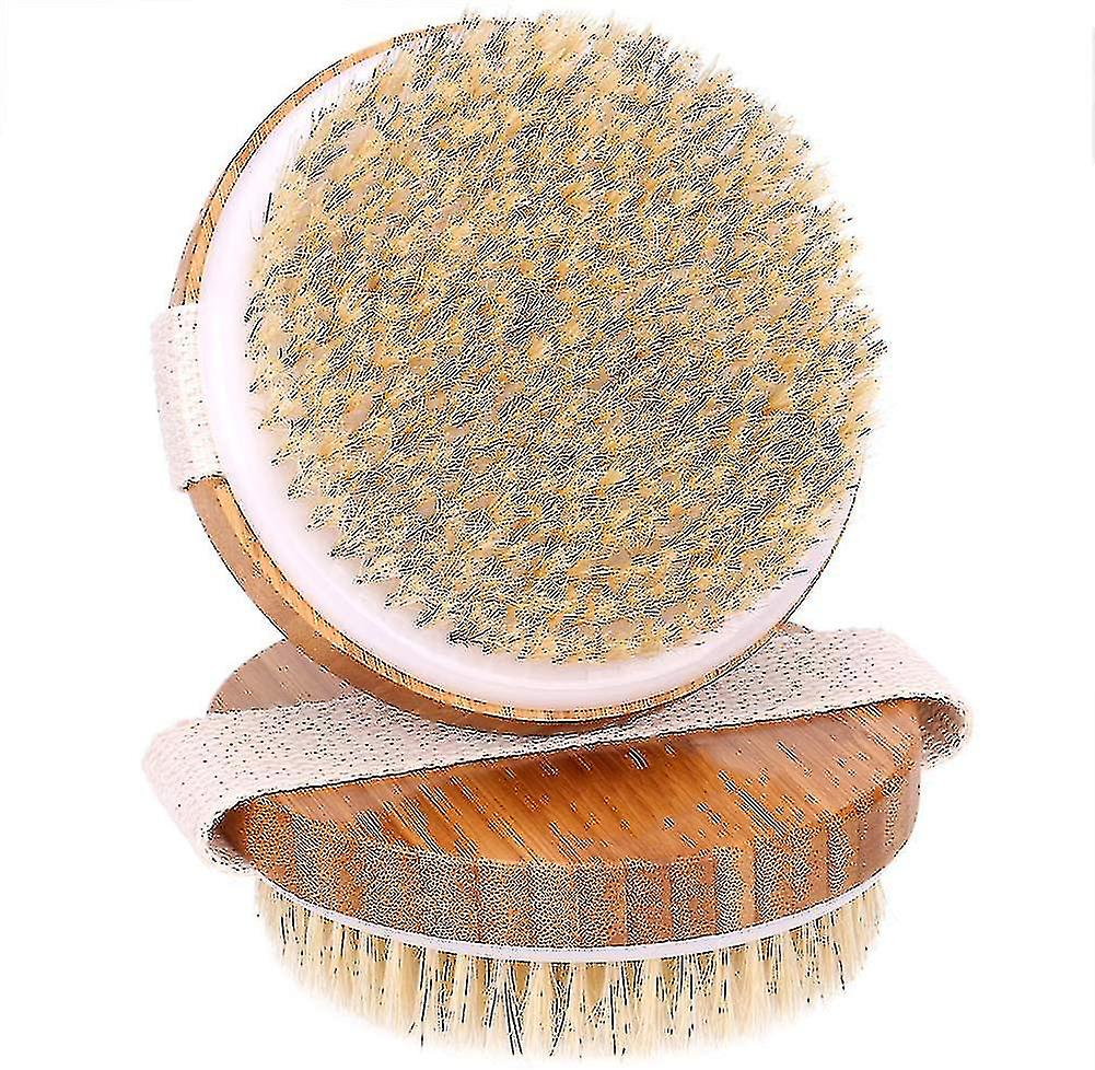 2st Torr kroppsborste DuschBorste RyggSkrubber Bambu Trä