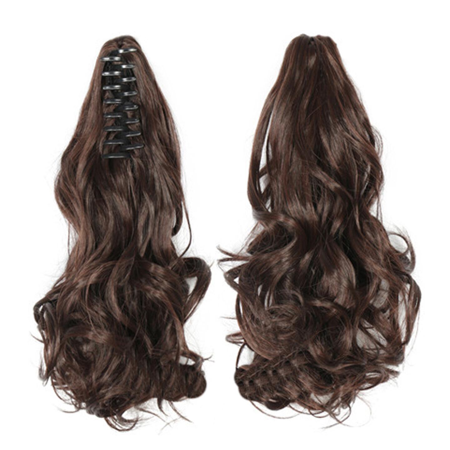 Claw Clip aaltoilevat poninhännän pidennykset ihmisen poninhännän pitkien hiusten hiuslisäkkeenä todellinen, 100% uusi