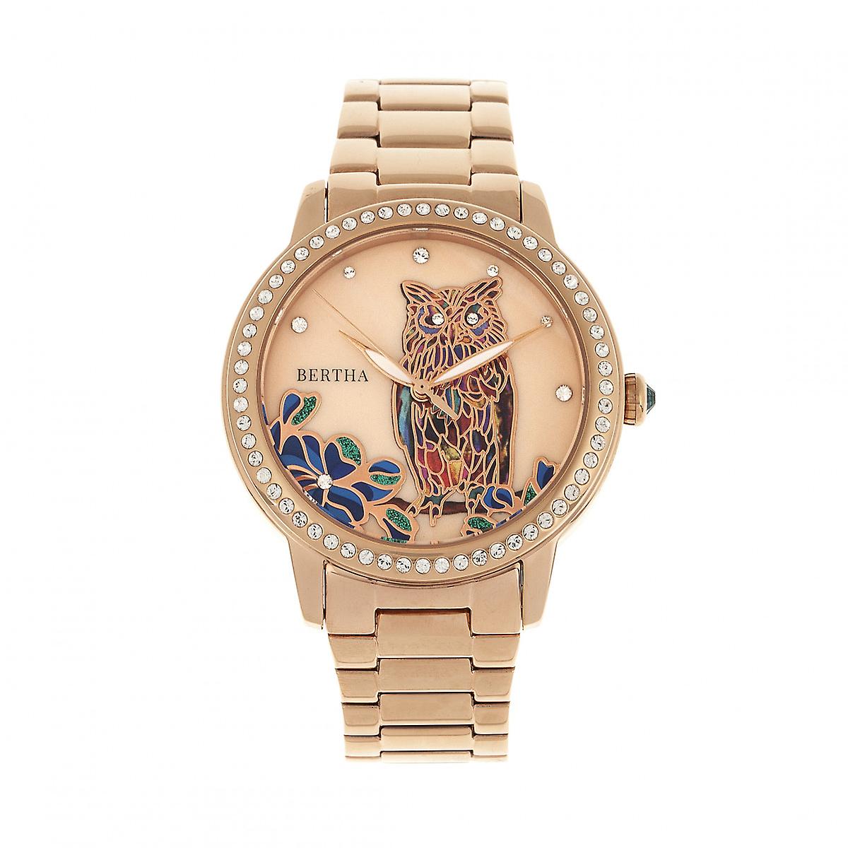 Bertha Madeline MOP Bracelet Watch - Rose Gold