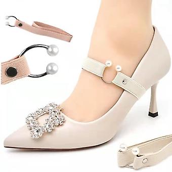 2 Pairs Shoe Belt Strap Band Shoelaces for Women Lady Loose High Heeled Shoe Pumps