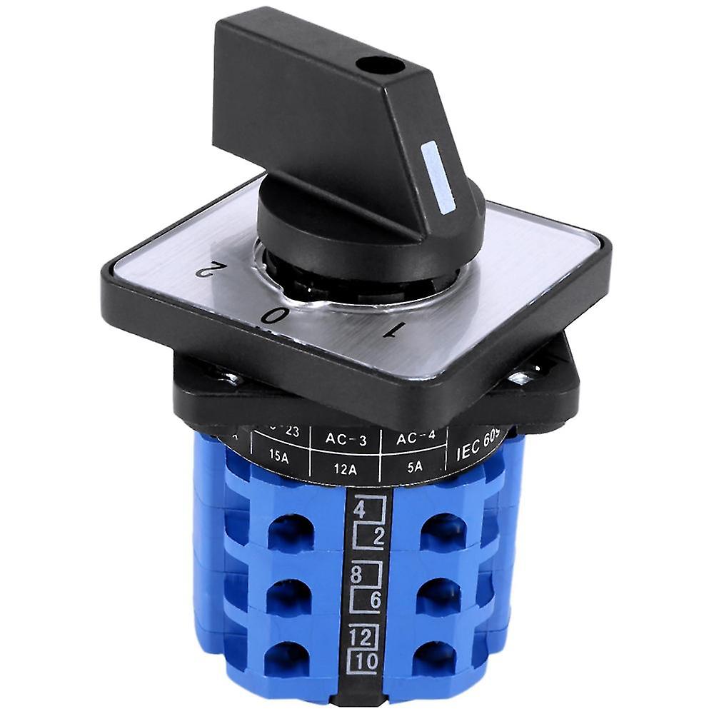 3 Positions On-off-on Changeover Control Rotary Cam Switch 20a