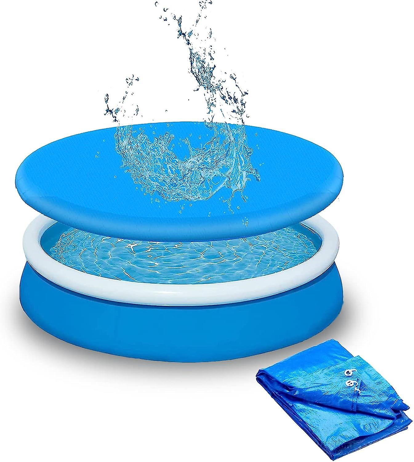 Swimming Pool Cover, Round Swimming Pool Cover, Swimming Pool Cover with Metal Ring and Drawstring, Protects from Rain and Pollutants - Diameter: 210c