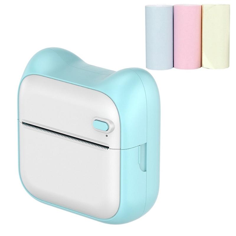 A31 Bluetooth Sf-adhesive Thermal er Blue+3 Rolls Colored Paper