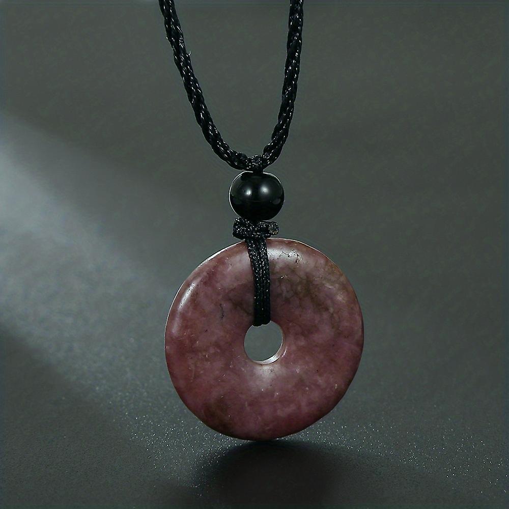 Handmade Braided Necklace With Natural Stone Peace Buckle - Adjustable And Stylish