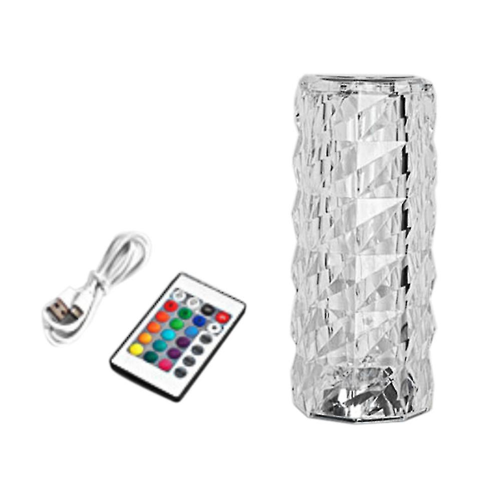 16 Colors Crystal Table Lamp Touch Remote Diamond Shape Lamp Atmosphere Bedside Led Night Light Tra